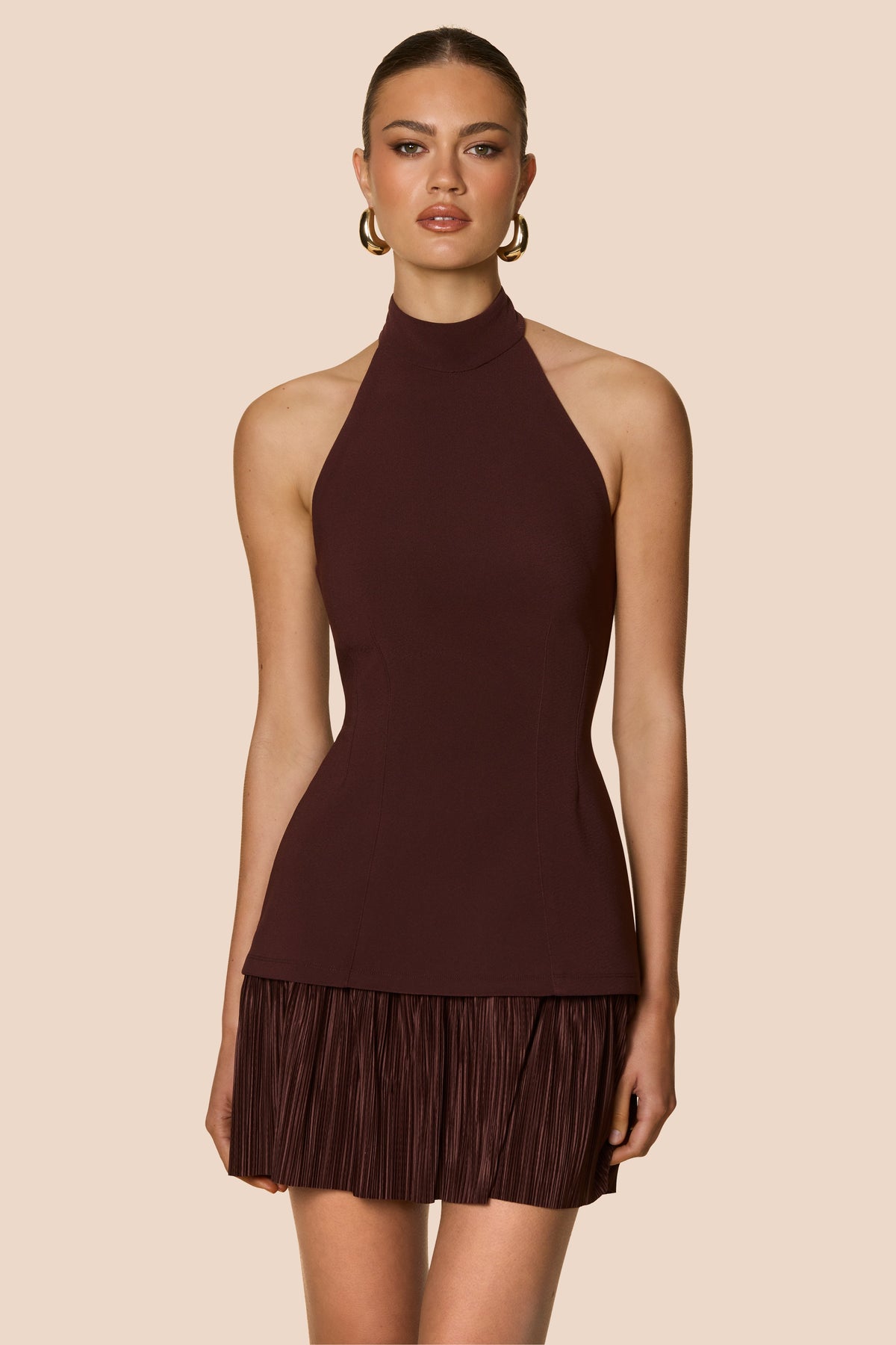 Nookie Darling Mini Dress - Chocolate