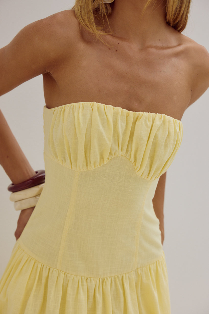 Poppy Midi Dress - Lemon
