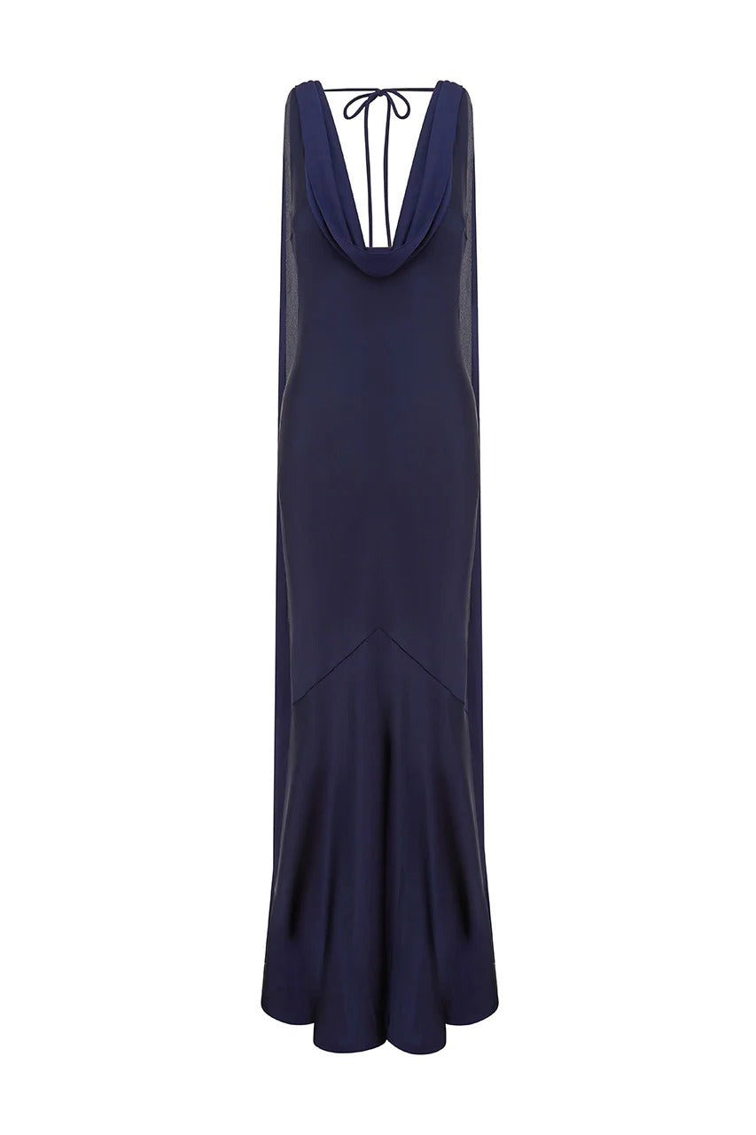 Gabriella Cowl Maxi Dress - Navy