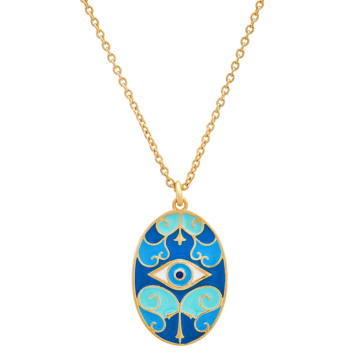 Evil Eye Waves Pendant Necklace
