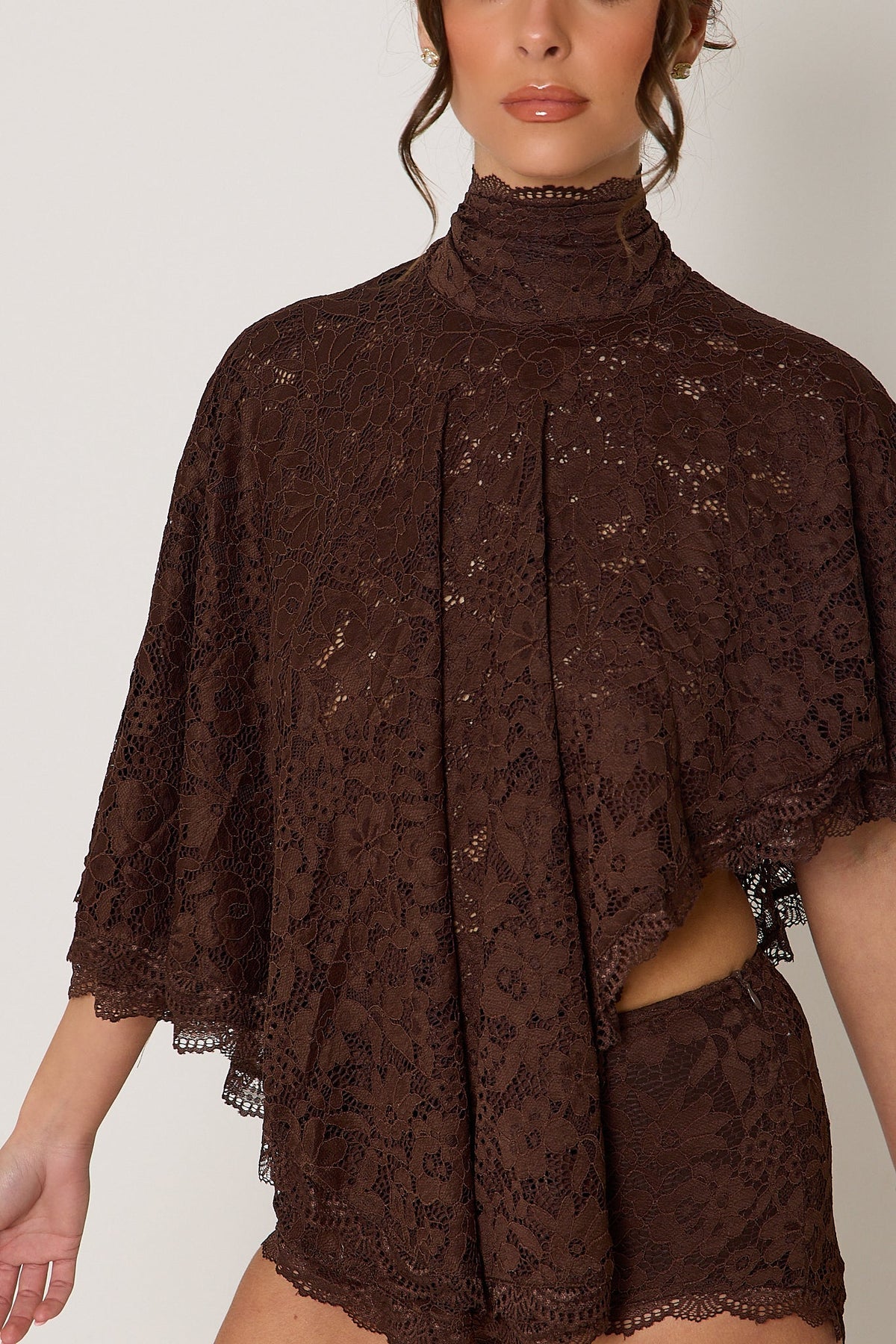 Carmen Lace Top | Brown