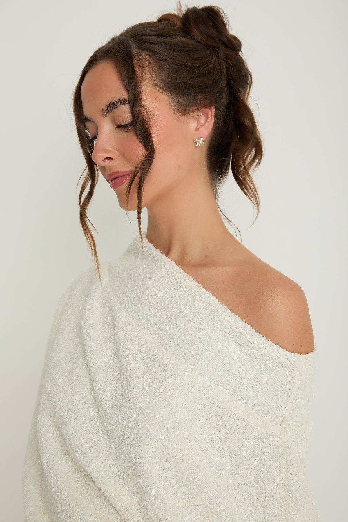 Lily One Shoulder Jumper | Cream