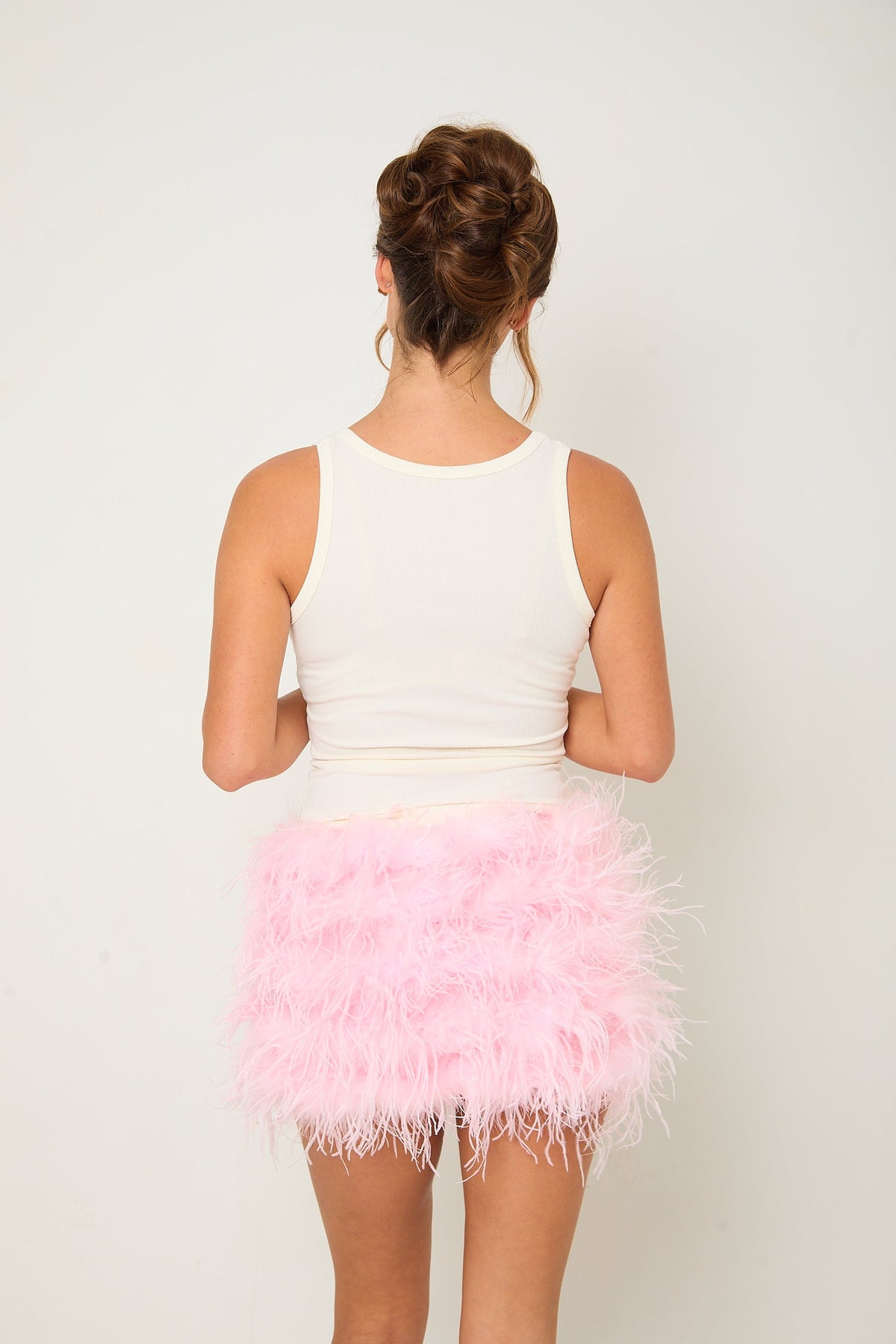 Feather Skirt | Baby Pink