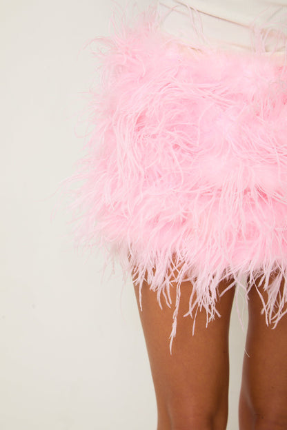 Feather Skirt | Baby Pink