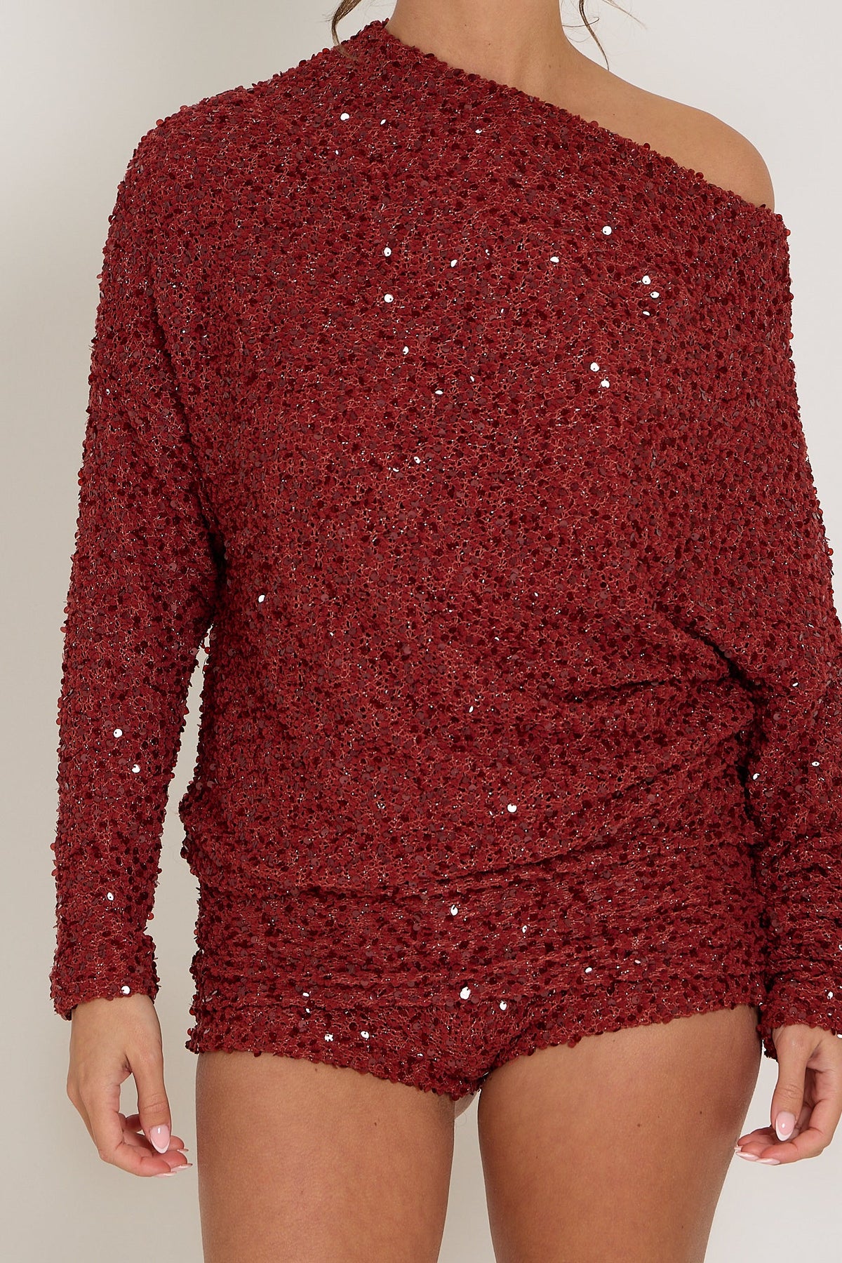 Lily One Shoulder Jumper | Burgundy