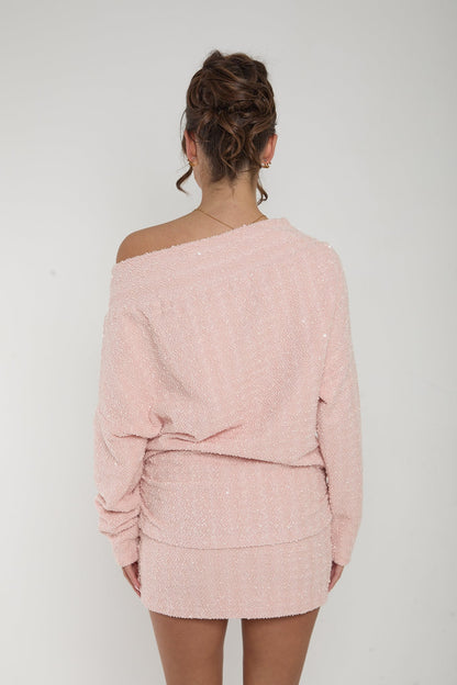 Lily One Shoulder Jumper | Baby Pink
