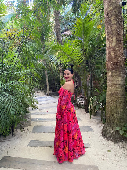 Kharma Maxi Dress - Orange Floral