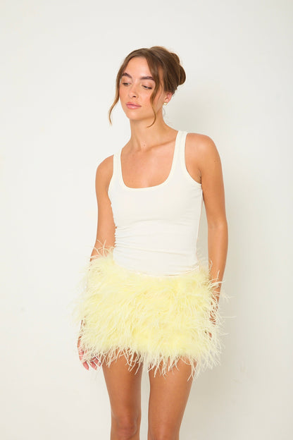 Feather Skirt | Lemon