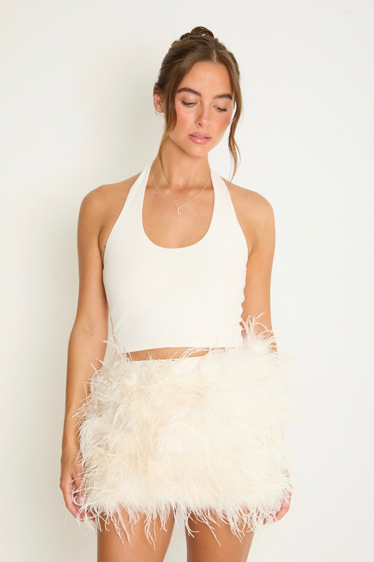 Feather Skirt | Cream