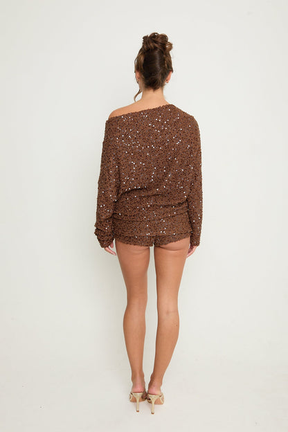 Lily Mini Ruched Shorts | Brown