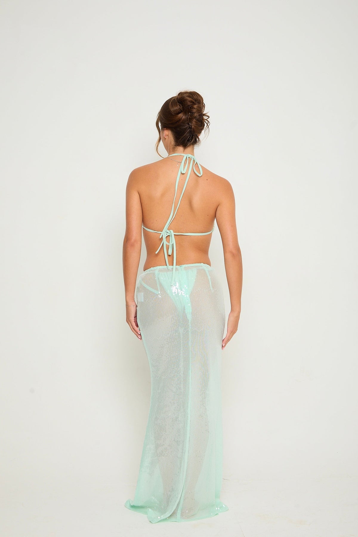 Mia Sequin Maxi Skirt | Blue