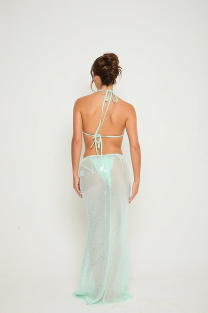 Mia Sequin Maxi Skirt | Blue