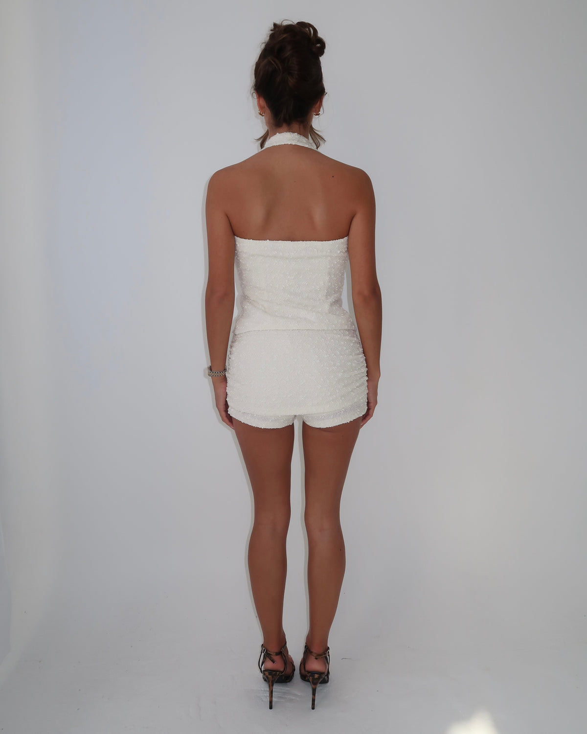 Halterneck Button Up Top | Cream
