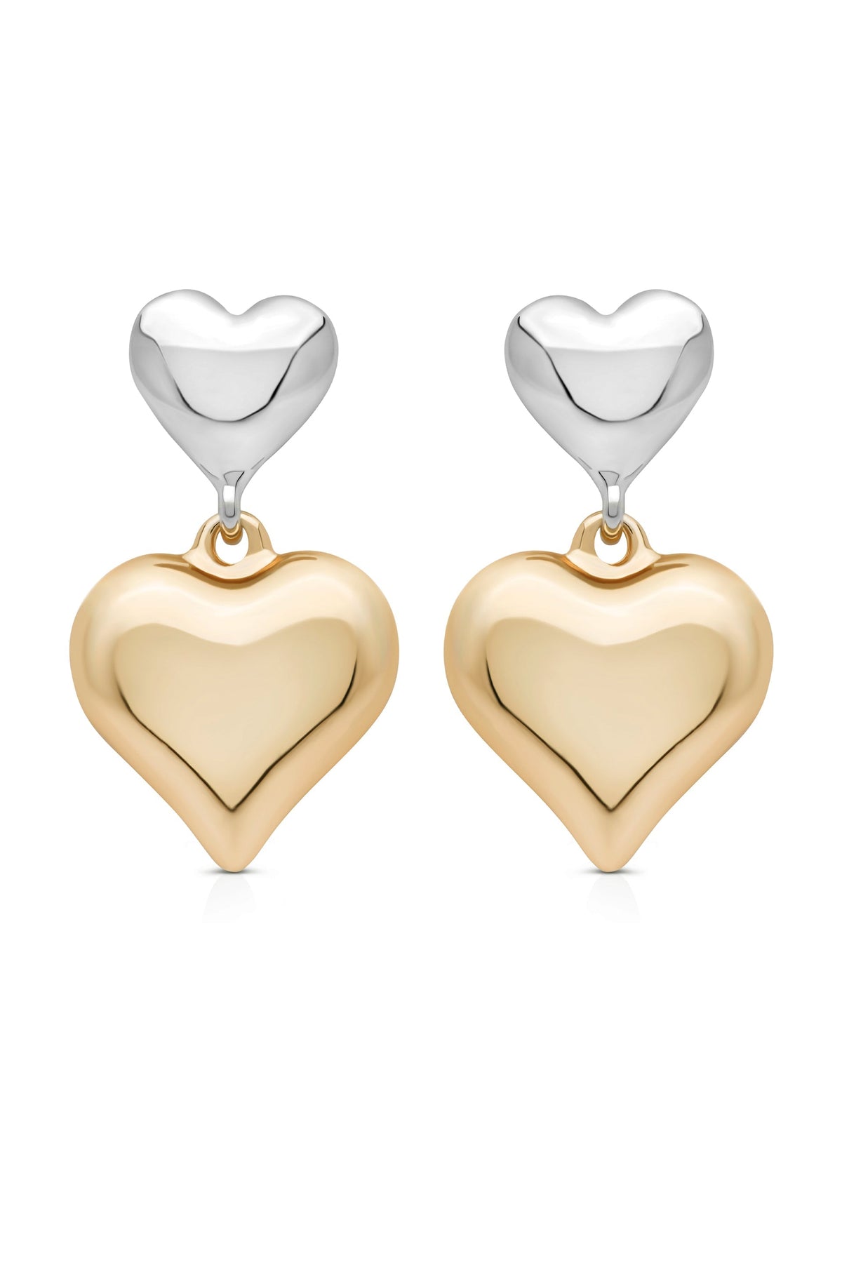 Mixed Metal Heart Earrings