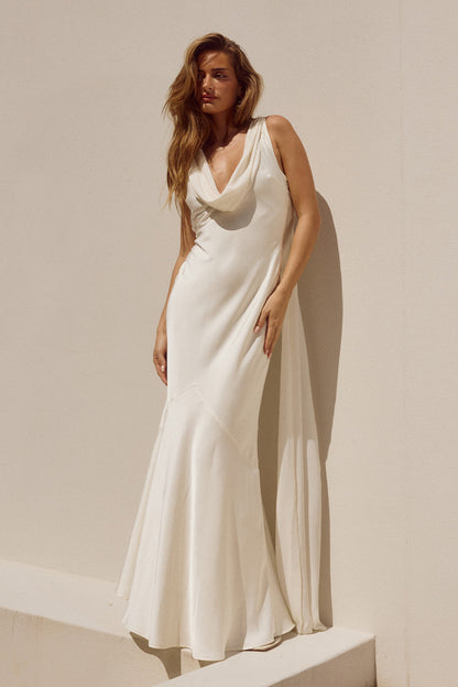 Gabriella Cowl Maxi Dress - Ivory