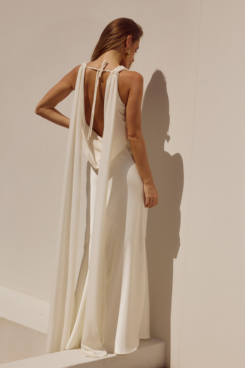 Gabriella Cowl Maxi Dress - Ivory
