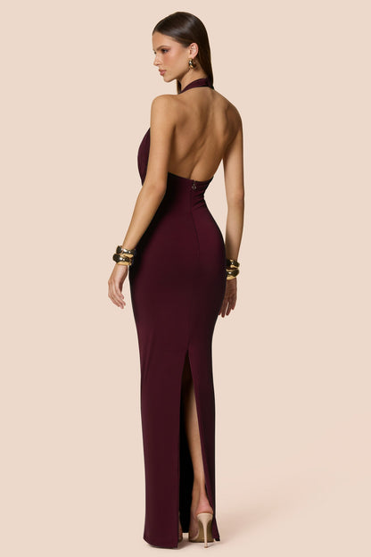 Nookie Portia Halter Maxi Dress - Wine