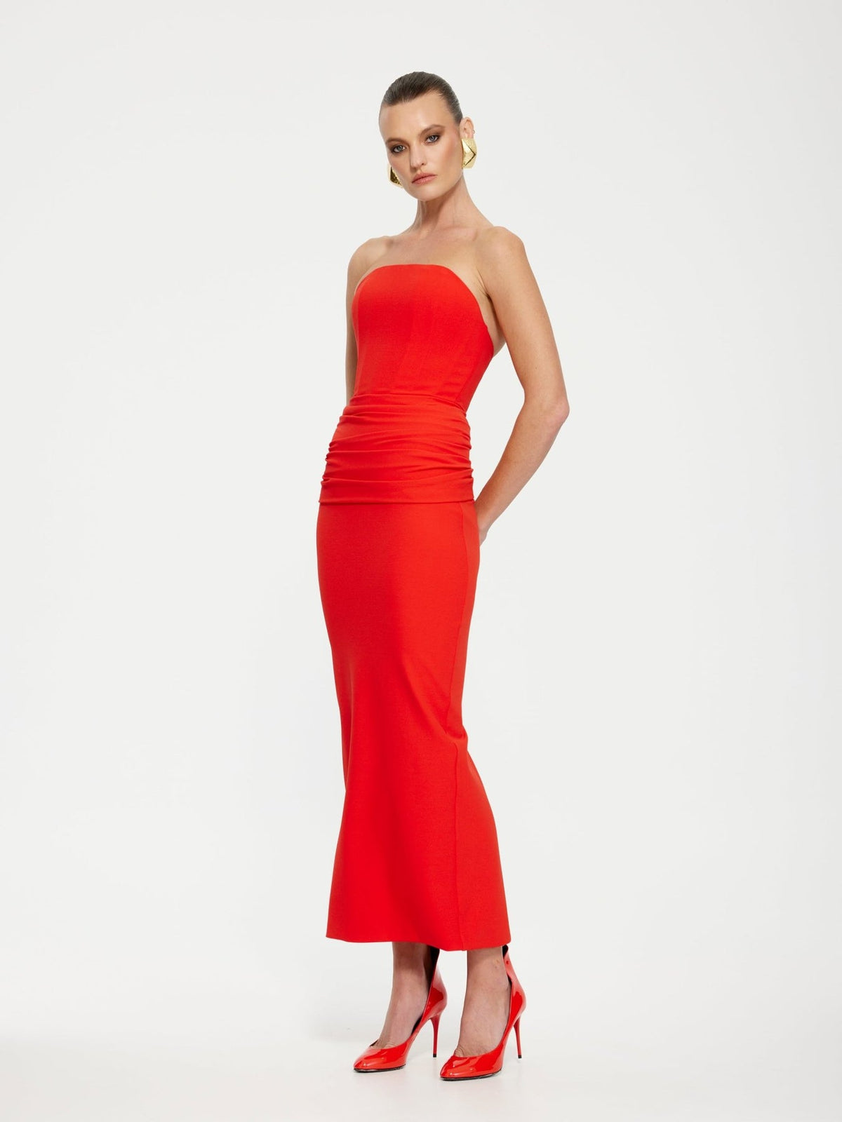 Astor Midi Dress - Red