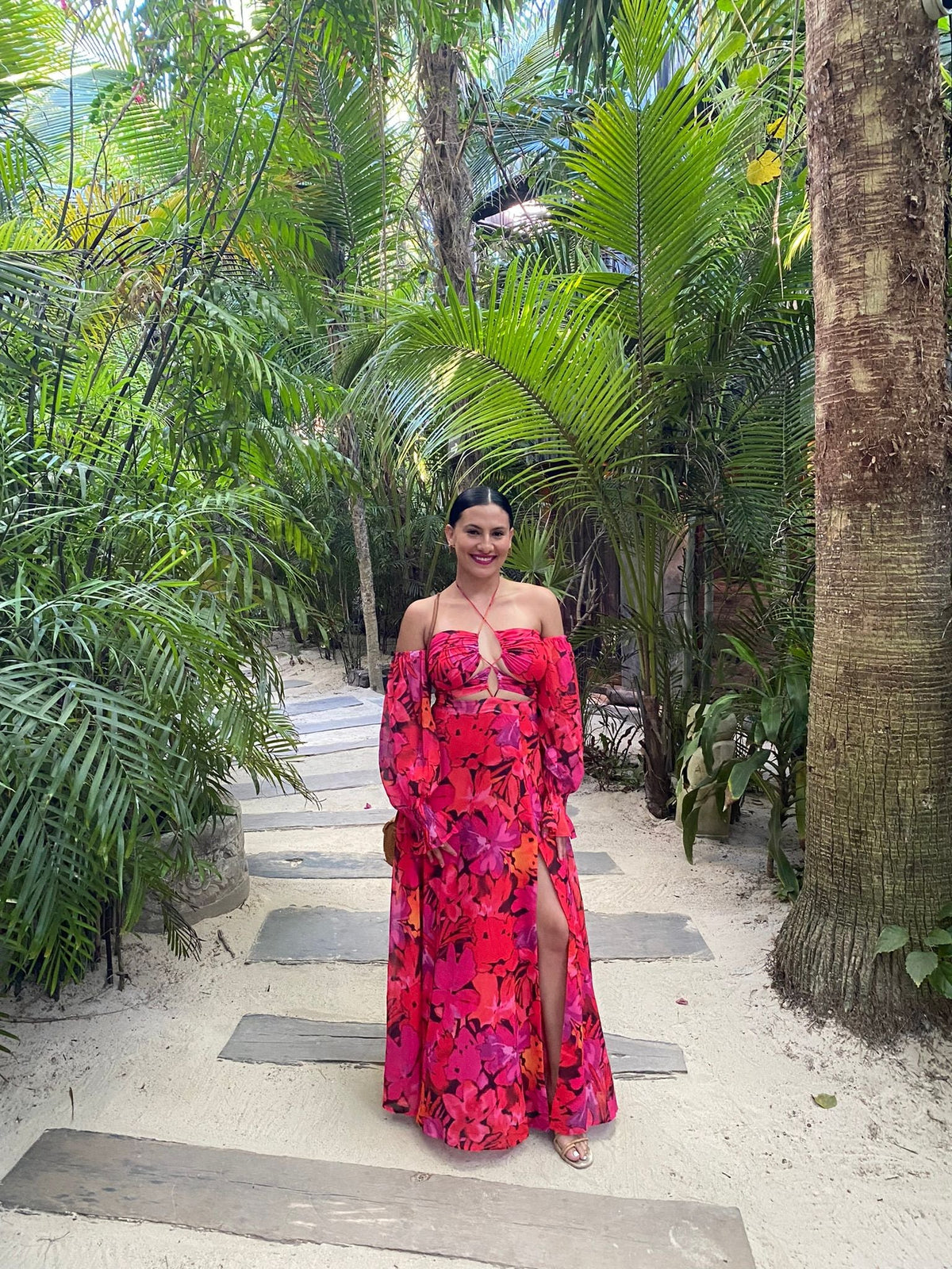 Kharma Maxi Dress - Orange Floral