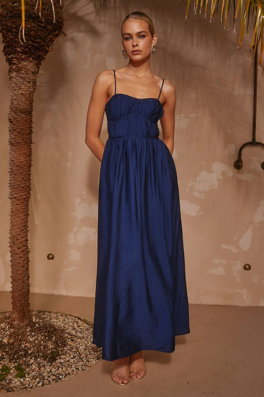 Kelani Luxe Midi Dress - Navy