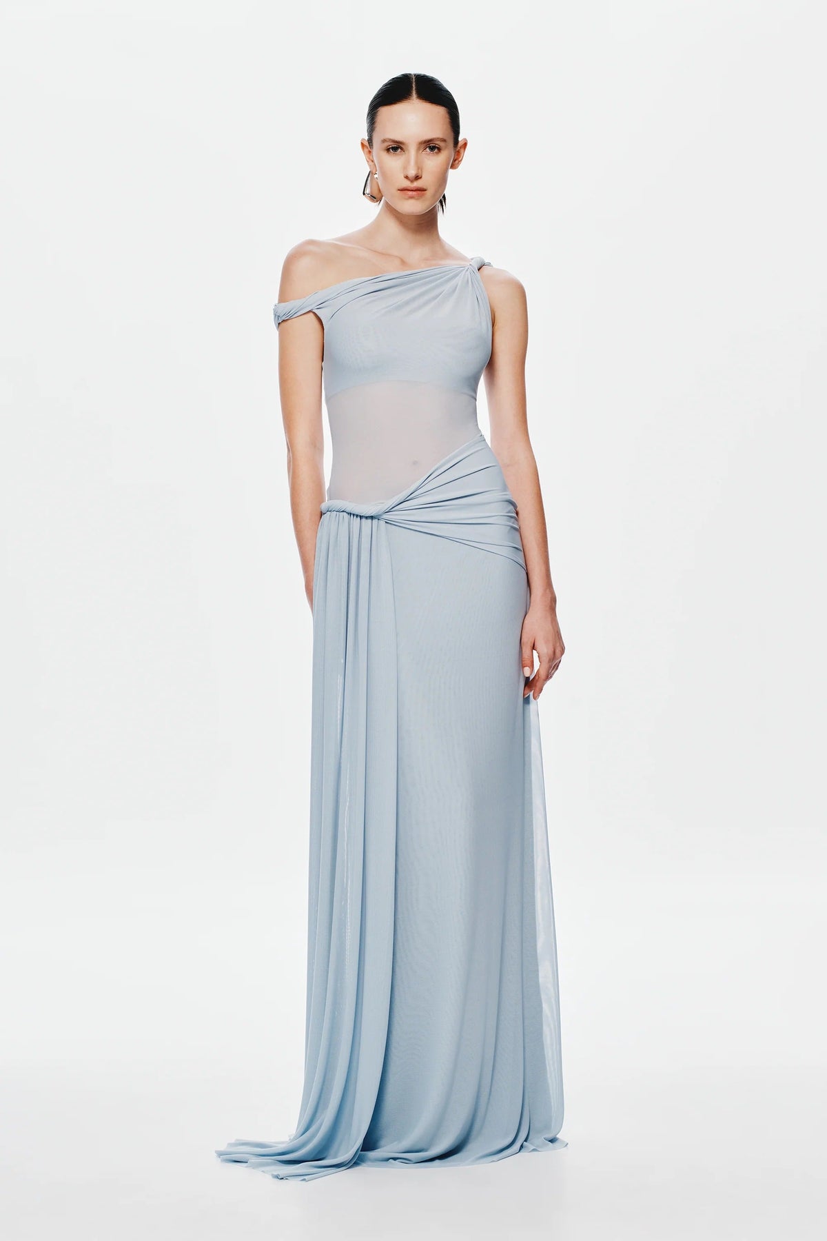 Misha Sisal Mesh Maxi Dress - Dove