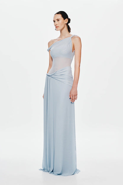 Misha Sisal Mesh Maxi Dress - Dove