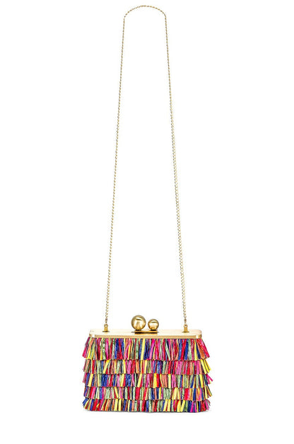 Carlita Carnivale Fringe Clutch Bag - Multi