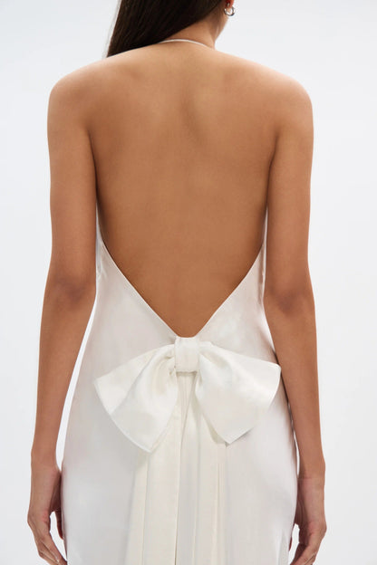 Misha Honor Satin Maxi Dress - Ivory