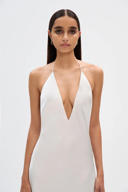 Misha Honor Satin Maxi Dress - Ivory