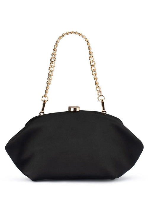 Karina Satin Clutch - Black