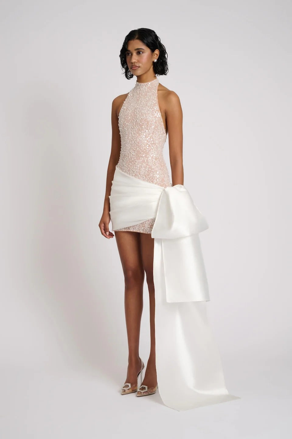 Yvonne Dress - White/Beige