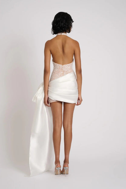 Yvonne Dress - White/Beige