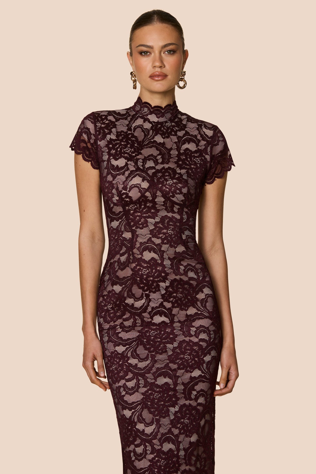Nookie Alessia Midi Dress - Wine