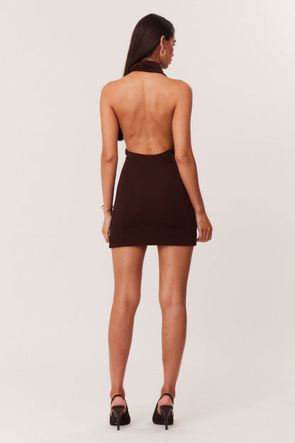 Sonia Mini Dress - Chocolate