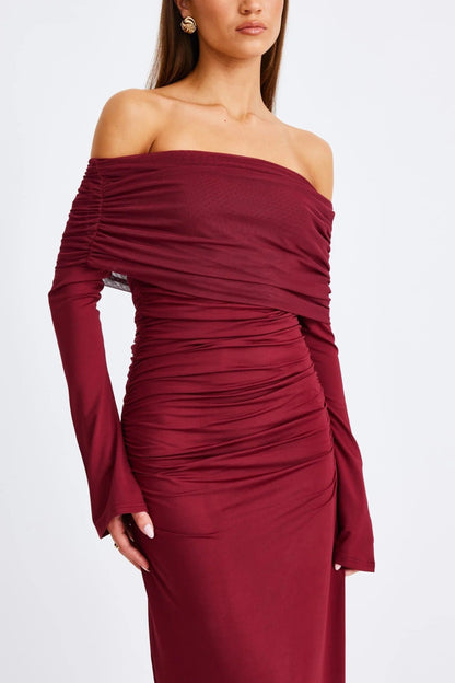 Stevie Long Sleeve Maxi Dress - Wine
