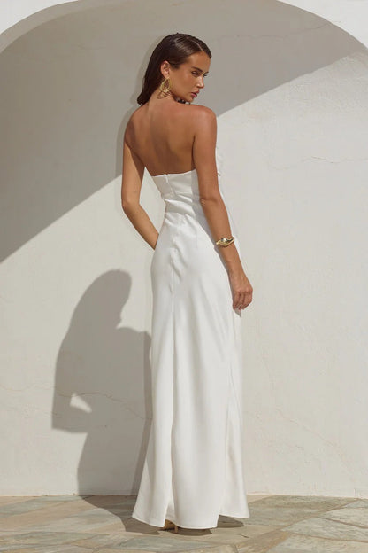Madeleine Strapless Maxi Dress - Pearl