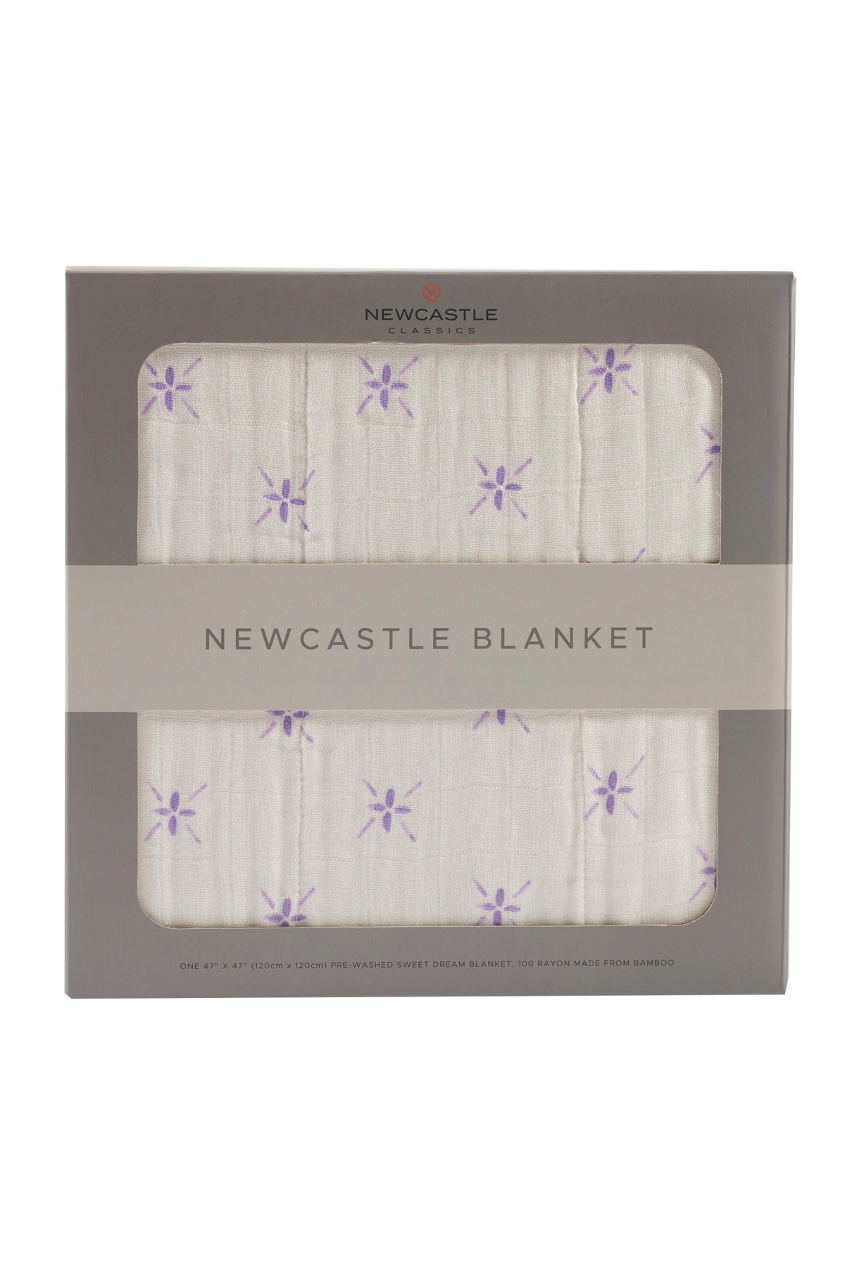 BABY - Lavender Flower And White Bamboo Muslin Blanket