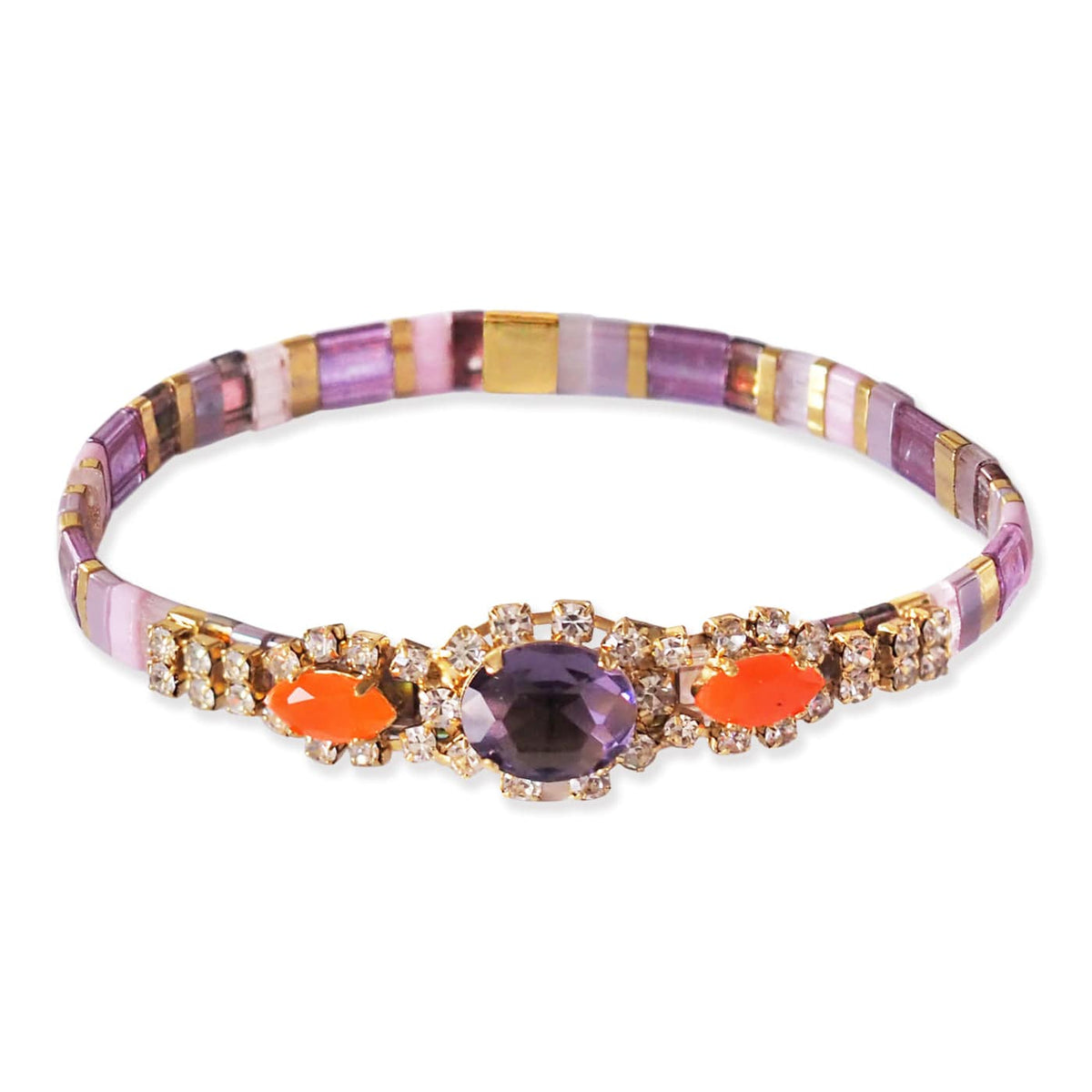 Gemstone Mosaic Tila Bracelet
