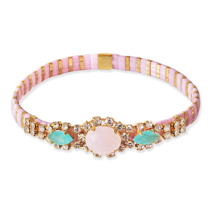 Gemstone Mosaic Tila Bracelet