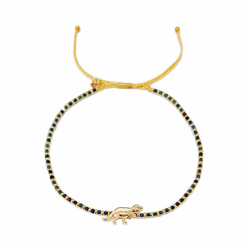 Handwoven Bracelet With Dinosaur Charm