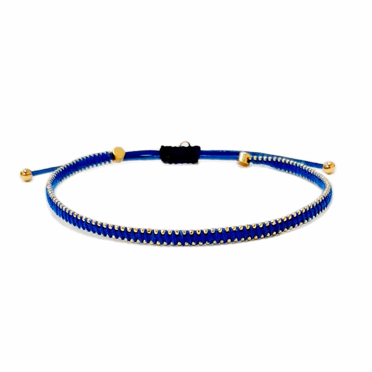 Silk Cord Bracelet with Gold Beaded Detail
