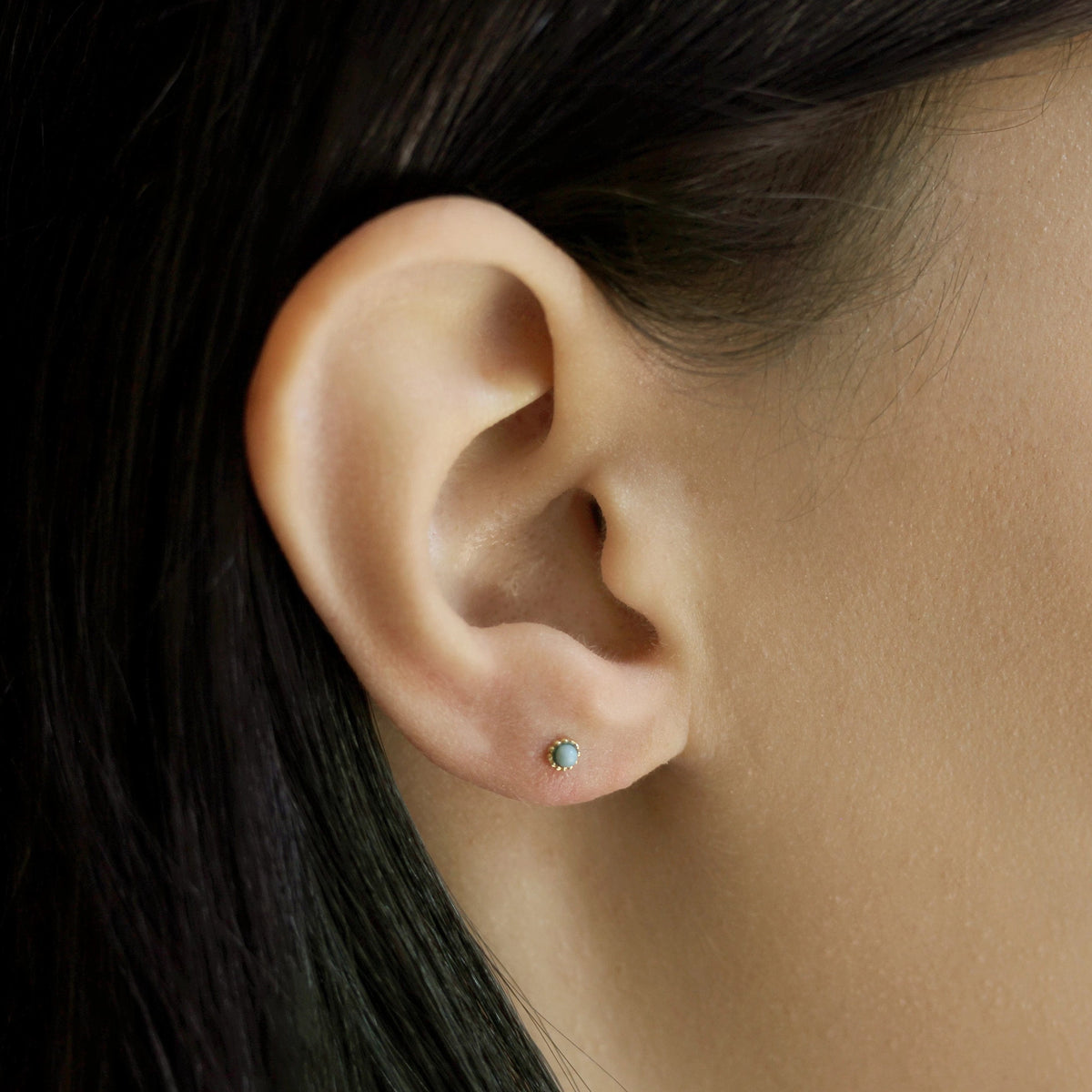 Mini Gold Trim Post Earring