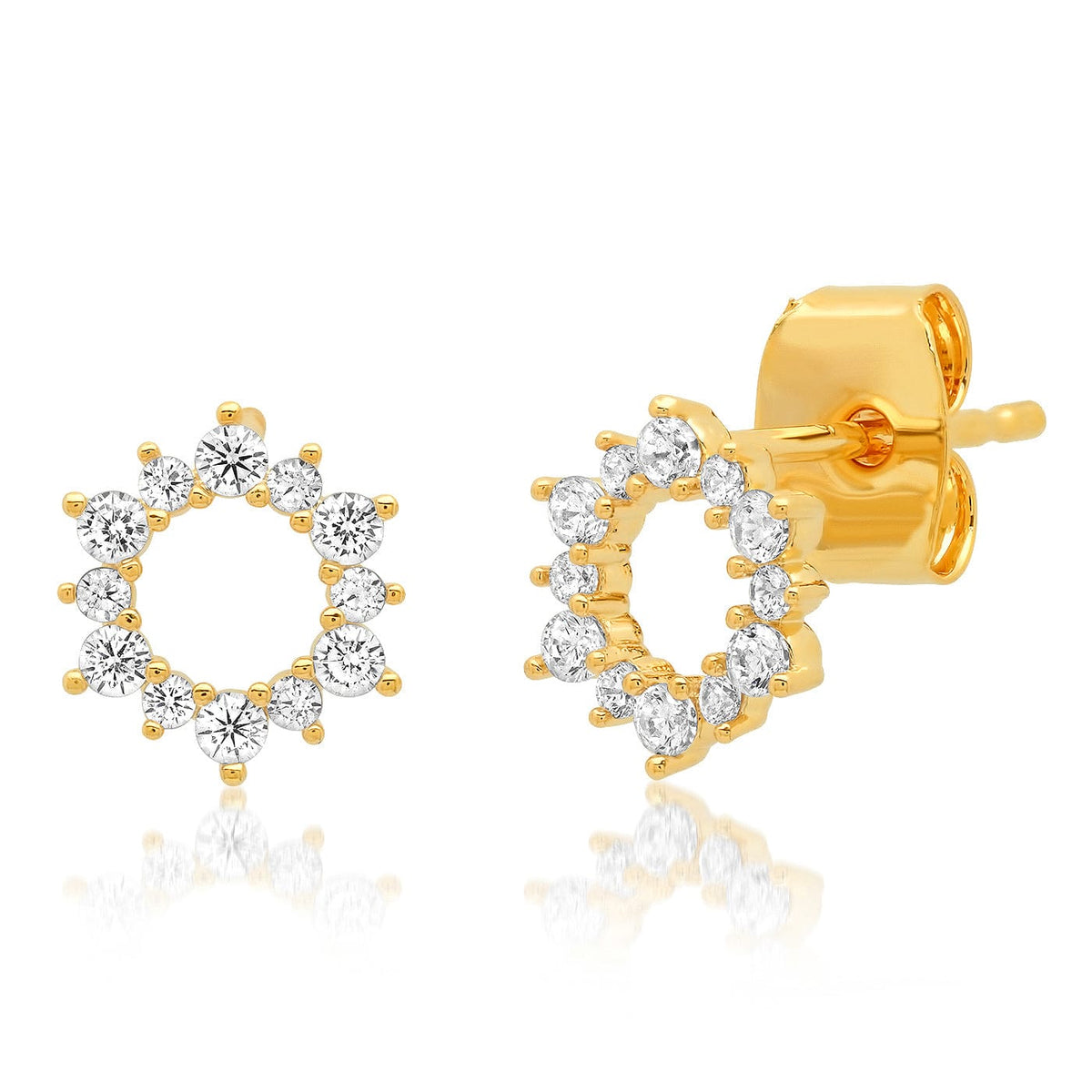 CZ Open Circle Stud Earrings