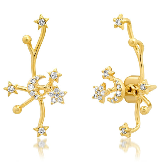Stars And Crescent Moon Ear Jacket