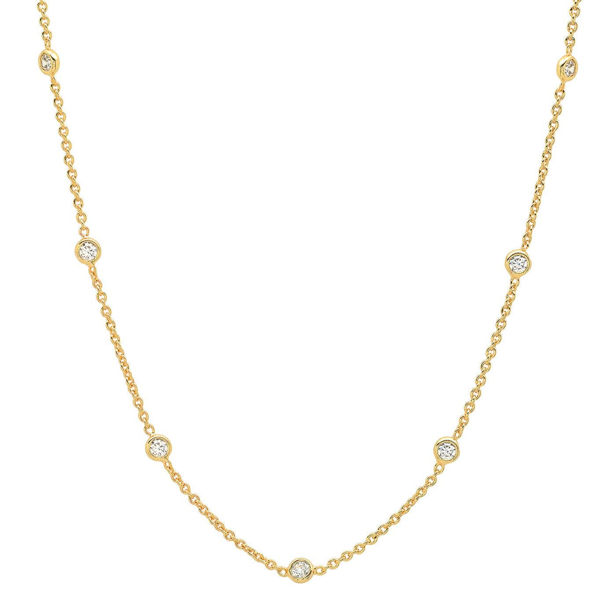 CZ Bezel Station Necklace