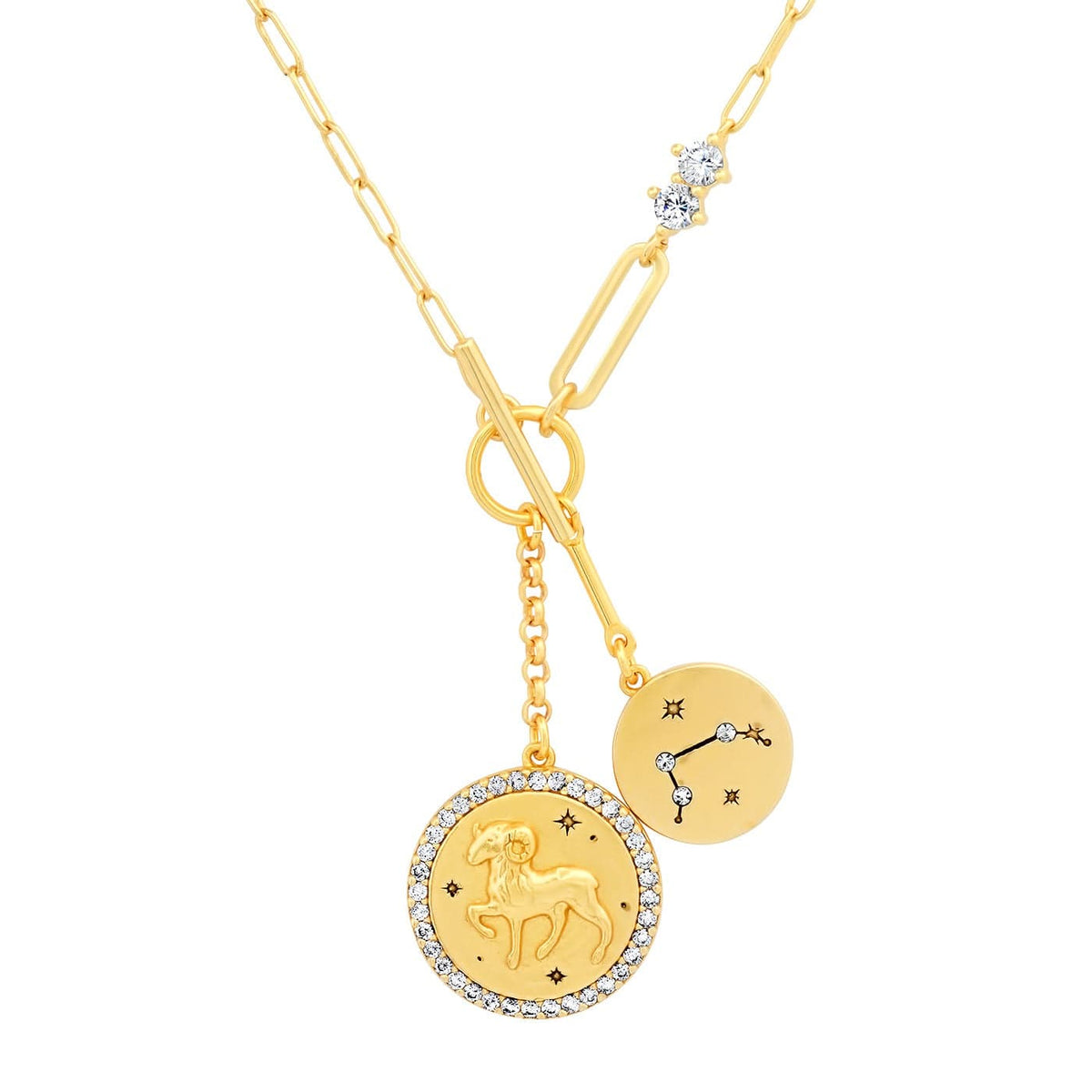 Double Coin Zodiac Necklace
