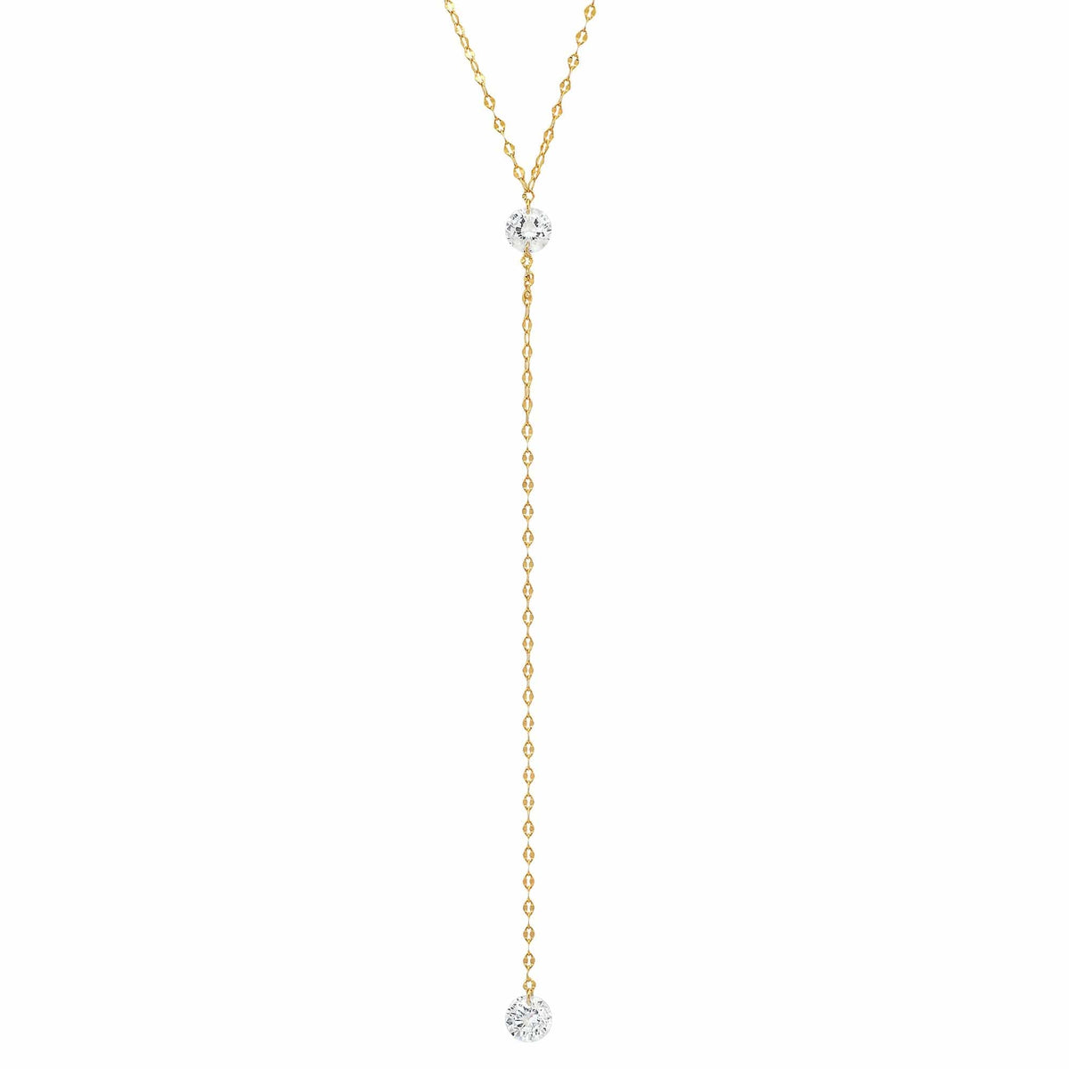 Y-Drop CZ Pendant Necklace