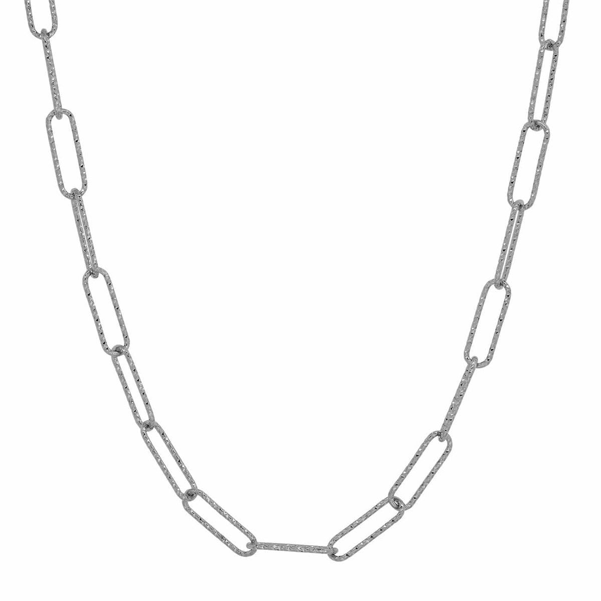 Gold Hammered Paper Clip Chain