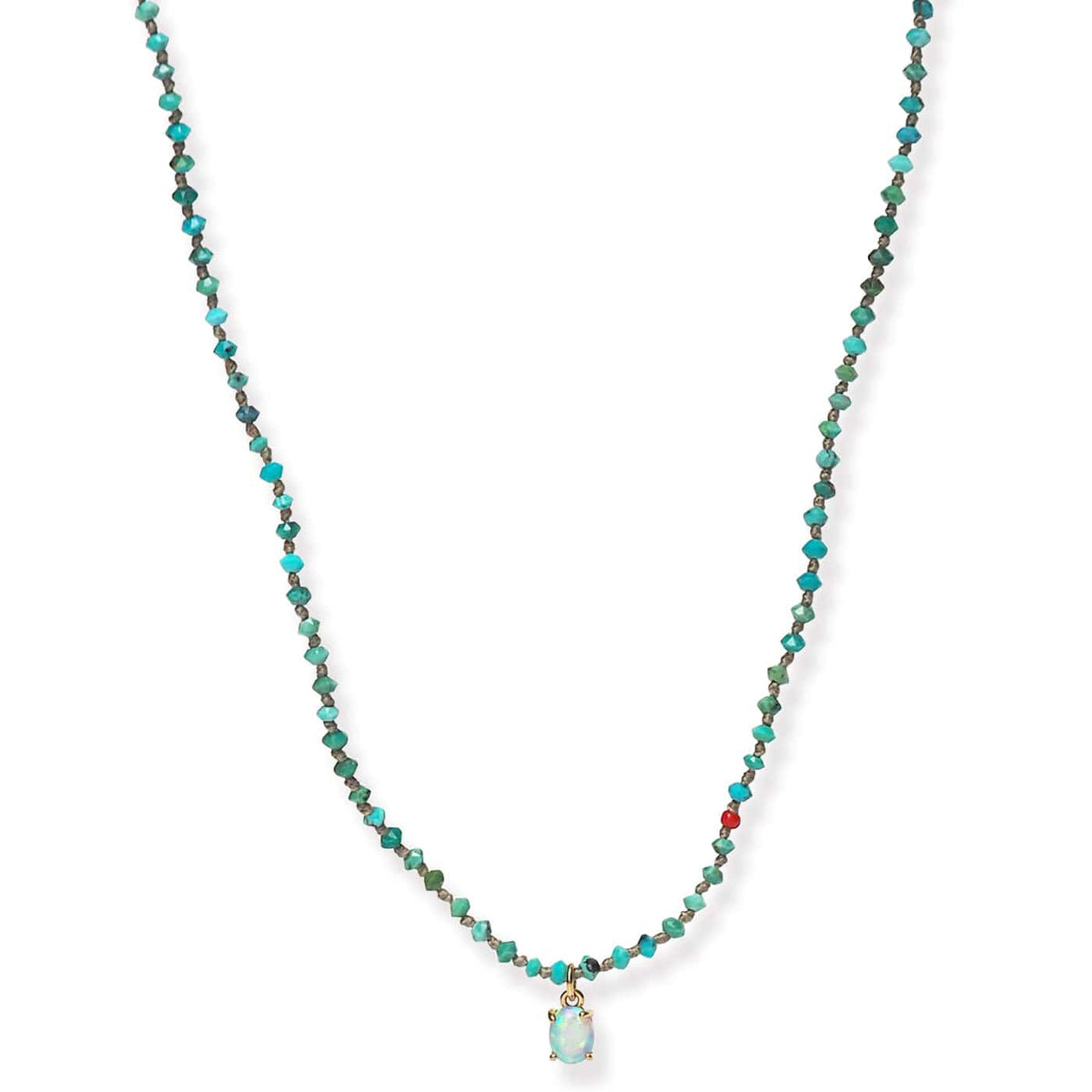Handmade Beaded Necklace With Dangle Accent