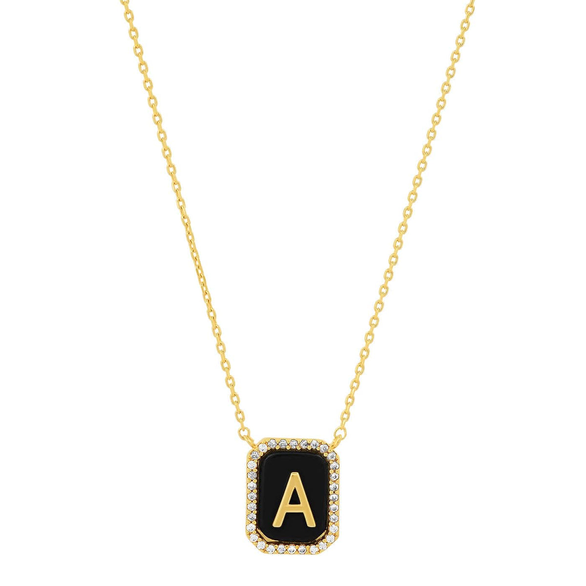 Onyx Monogram Pendant Necklace